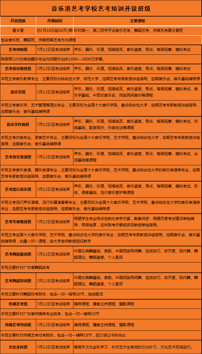 广东音乐艺考复读班