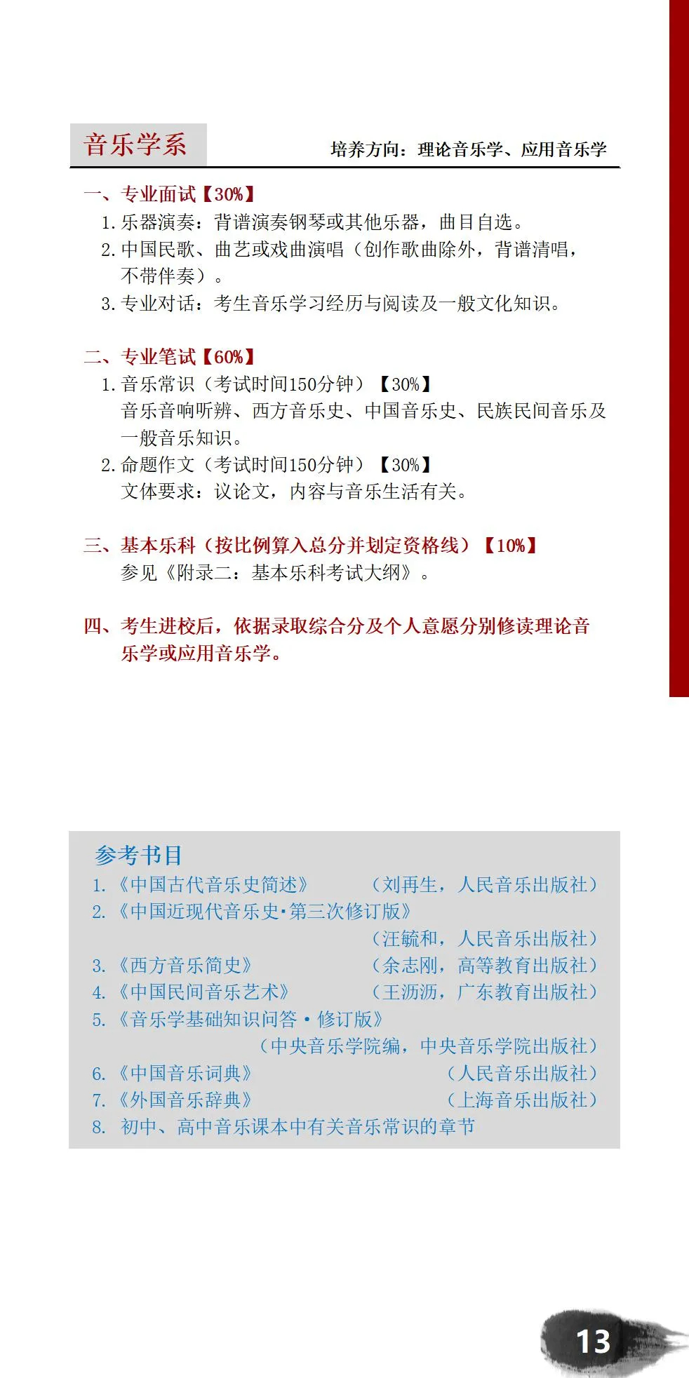 星海音乐学院2021年音乐学专业考试内容