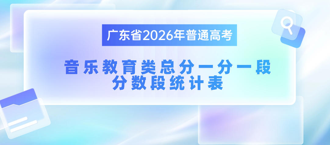 广东省2026年普通高考音乐教育类总分一分一段分数段统计表（含本、专科层次加分）